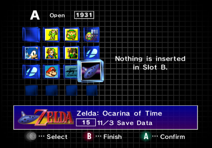 Image above: GameCube save file screen